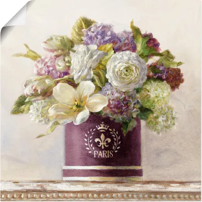 Produktbild von ARTland Poster Tulpen in Auberginer Hutschachtel Größe: 50x50 cm