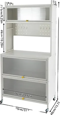 Produktbild von Lagerregal, 5 Ebenen, rollbarer Küchenwagen, WEISS