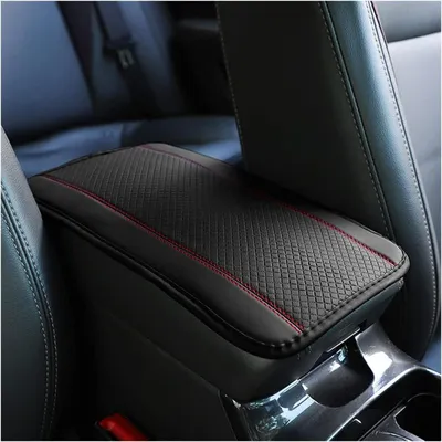 Produktbild von Armlehnenkissen für Autos Schwarzrot Kunstleder 29x19 cm