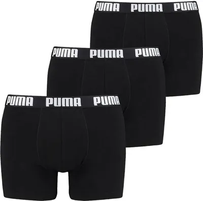 Produktbild von PUMA 3 er Pack Boxer Boxershorts Herren Unterwäsche sportliche Retro Pants, Größe:L, Farbe:Black