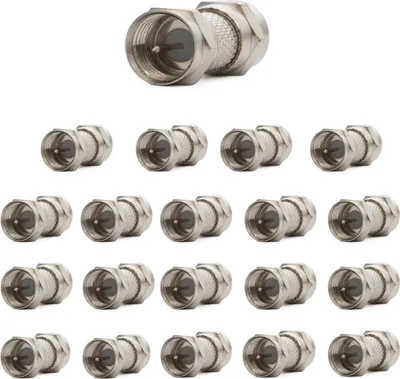 Produktbild von 20x F-Stecker Adapter F-Doppelstecker Kupplung SAT Kabel Koaxialkabel Verbinder Männlich