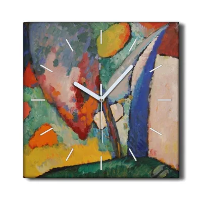Produktbild von Coloray Hodiny Unikátní 30x30 cm  Tiché hodiny Pro obývací pokoj a kuchyň Nástěnné hodiny Plátno Černé ručičky hodin - Kandinsky vodopád