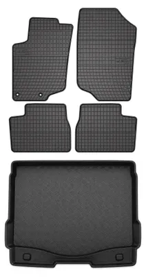 Zdjęcie produktu dla Dywaniki gumowe + mata bagażnika do Peugeot 207 2006-2012 (kombi) – czarne, dopasowane – Wielganizator SolidPRO
