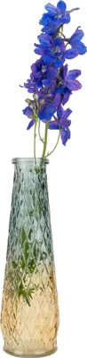 Produktbild von QUVIO Glasvase - Vase Glas - Vasen - 6 x 22 cm (dxh) - Gelb - Blau