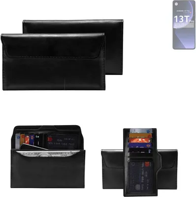 Produktbild von K-S-Trade Handy Hülle kompatibel mit Xiaomi 13T Pro Schutz Hülle Tasche Schutz Case Handytasche Kunstleder schwarz, 1x