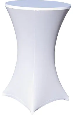 Produktbild von Stehtisch Husse Weiß Ø 70 cm mit Fußlaschen Stretch