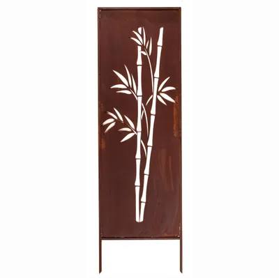Produktbild von Edelrost Sichtschutz Garten Deko 160x50 cm Mit Bambusausschnitten Rost