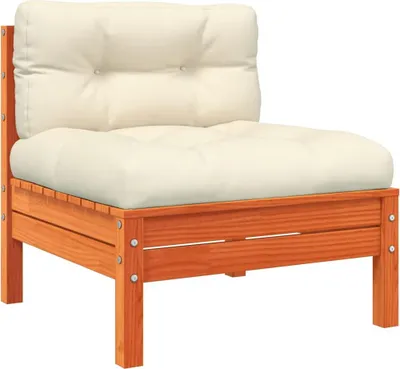 Produktbild von vidaXL Gartensofa ohne Armlehnen mit Kissen Wachsbraun Kiefernholz