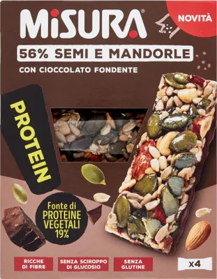 Produktbild von Riegel Protein 56% semi e Mandorle con Cioccolato Fondente 120g - Misura