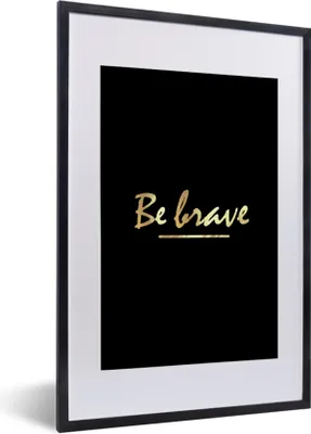 Produktbild von MuchoWow® Gerahmtes Poster Zitate - Gold - Schwarz 40x60 cm - Poster mit Schwarzem Bilderrahmen Wandposter Rahmen Foto Bilder - Poster in Rahmen