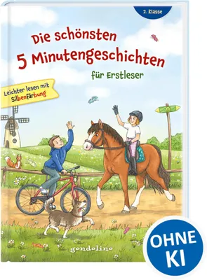 Obrázok produktu pre Die schönsten 5 Minutengeschichten für Erstleser, 2. Klasse: Erstlesebuch mit Silbenfärbung und großer Fibelschrift für Kinder ab 7 Jahren