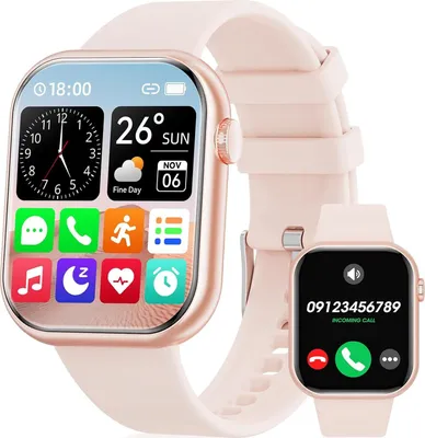 Produktbild von Smartwatch Damen Herren, 1.85" Zoll Touchscreen  mit Bluetooth Anrufe, Uhr mit 140+ Sportmodi SpO2 Pulsuhr Schlafmonitor Schrittzähler Android IOS