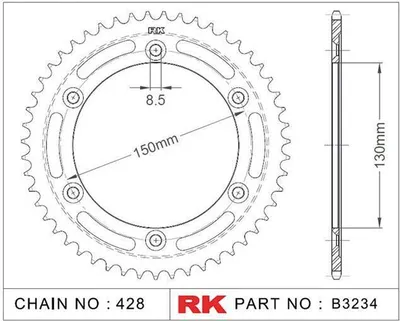 Produktbild von Rk Kettenrad 428 51z Stahl silber