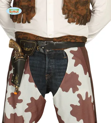 Produktbild von 1 goldener Revolver mit Holster und Gürtel