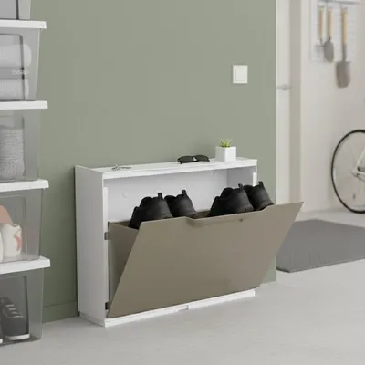 Immagine prodotto di Dmora Scarpiera Avon 17.3x51x40.1h cm Bianco, 6 Paia Un'anta Italy