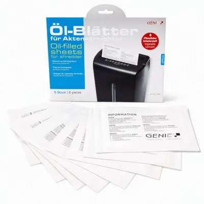 Immagine prodotto di Genie 12627 accessorio per distruggidocumenti 6 pz. fogli lubrificanti