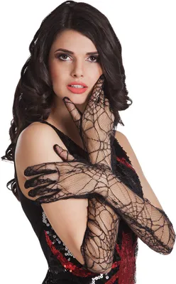 Produktbild von Halloween-Handschuhe Spinnennetz - Boland