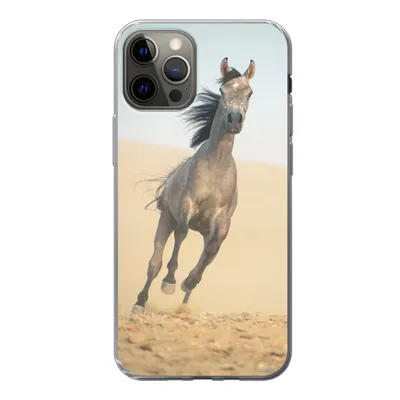 Produktbild von MuchoWow® Handyhülle Schutzhülle Hülle für iPhone 12 Pro Pferd - Sand - Wüste Silikon Softcase Handy Hülle - Abdeckung