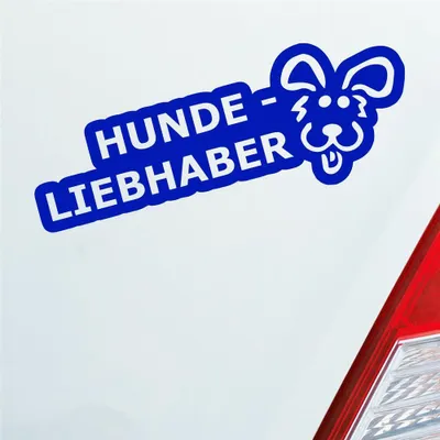 Produktbild von Auto Aufkleber Hundeliebhaber Hund Dog süß Love Liebe 19x9 cm Dunkelblau Sticker Heckscheibenaufkleber