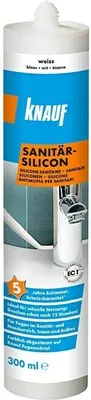 Immagine prodotto di Knauf Sanitary Silicone per bagni, docce - sigillante permanentemente elastico, sigillante per giunti antimuffa, impermeabile, 300 ml, bianco