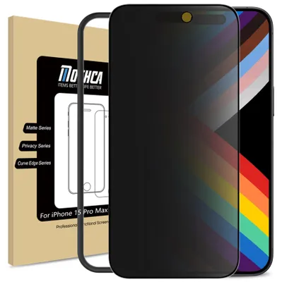 Obrázok produktu pre Matná ochrana obrazovky pre iPhone 15 Pro Max, tvrdené sklo 9H, proti odleskom a proti podvádzaniu