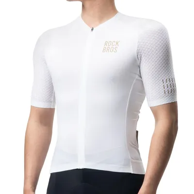 Obrázok produktu pre ROCKBROS Pánske Dámske cyklistické dresy s krátkym rukávom Cyklistický dres Letné priedušné rýchloschnúce cyklistické oblečenie Biela EU L