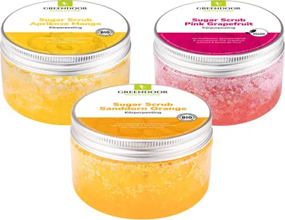 Produktbild von GREENDOOR Körperpeeling Sugar Scrub Set FRUCHT