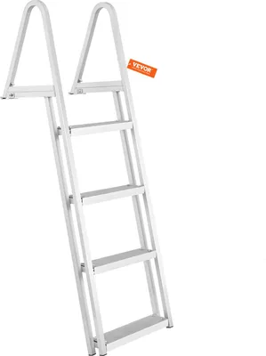 Produktbild von Dockleiter, 4 abnehmbare Stufen, 159 kg Tragkraft, Bootsleiter aus Aluminiumlegierung mit 10 cm breiter Stufe und rutschfester Gummimatte, für das Einsteigen in Schiffe/Seen/Schwimmbäder/Meere