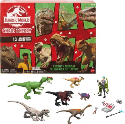 Produktbild von Jurassic World Chaostheorie Adventskalender mit 12 Dino-Überraschungen für Kinde
