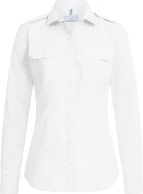 Produktbild von Greiff SIMPLE Damen Pilotbluse Langarm Kent Regular-Fit Weiß 42