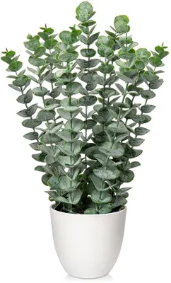 Obrázek produktu pro Umělá eukalyptová rostlina, výška 40 cm, bílá