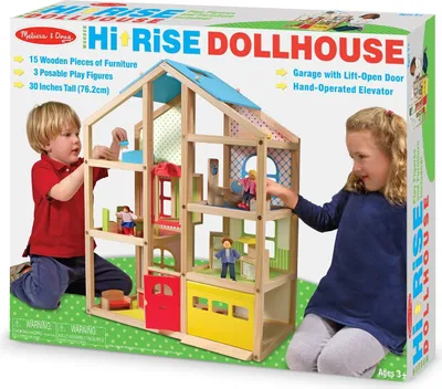 Zdjęcie produktu dla Umeblowany drewniany domek dla lalek