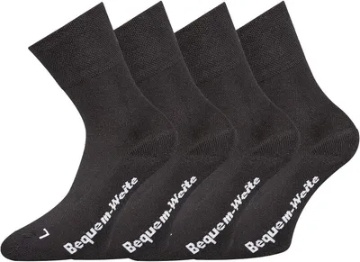 Produktbild von FussFreunde 4 Paar EXTRA-BREITE/WEITE Gesundheitssocken mit Polstersohle, Größe 43-46