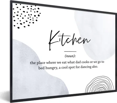 Produktbild von MuchoWow® Gerahmtes Poster Sprichwörter - Küche - Papa - Zitate - Definition Küche 40x30 cm - Poster mit Schwarzem Bilderrahmen Wandposter Rahmen Foto Bilder - Kunstposter - Wanddekorationen
