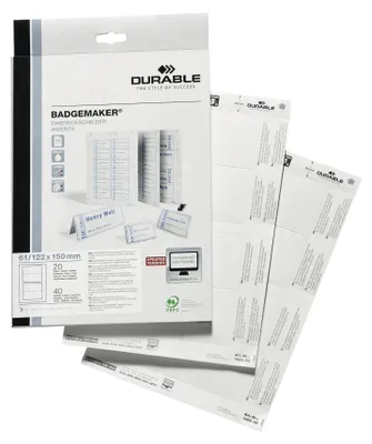 Obrázok produktu pre Durable 1459-02, Biela, 15 cm, 6,1 cm, 40 kusov
