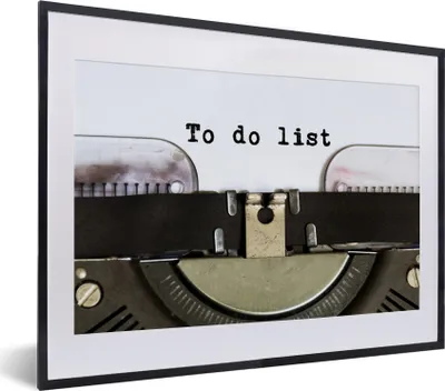 Produktbild von MuchoWow® MuchoWow® Gerahmtes Poster Schreibmaschine - Vintage - To do Liste 40x30 cm - Poster mit zchwarzem Bilderrahmen - Bilderrahmen - Poster im Rahmen