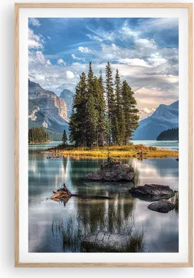 Produktbild von Gerahmtes Poster - Rahmen in heller Eiche - See Landschaft Natur - 61x91,5 cm - Wand Bild - Wanddeko - Wandbilder - Wandposter - Bilderrahmen - Bilder - Kunstdruck - Wandbild - P2NPA61x91-4133