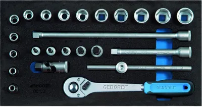 Produktbild von GEDORE 1500 CT1-30 Steckschlüssel-Sortiment 3/8" in Check-Tool-Modul, 2308975