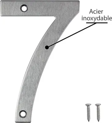 Productafbeelding van Famanu huisnummer, afmetingen 10 x 6,4 x 0,03 cm - zilver