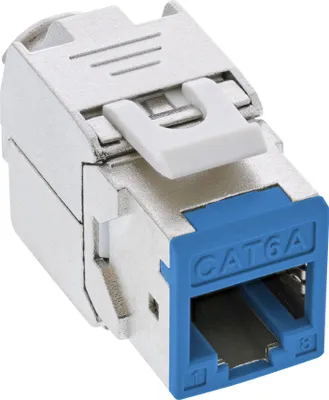 Image de InLine® Keystone RJ45 prise femelle, blindé, Cat.6A, bleu pack de 8