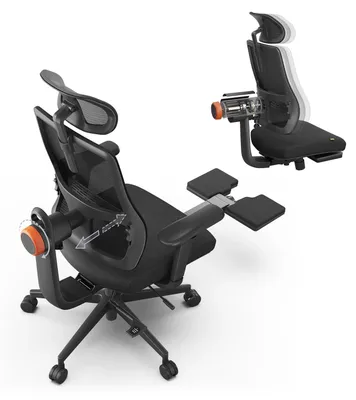 Immagine prodotto di Sedia da ufficio ergonomica - MagicH-BP - Poggiapiedi - Schienale inclinabile - Supporto lombare adattivo - Braccioli regolabili - Poggiatesta - Regolabile in altezza