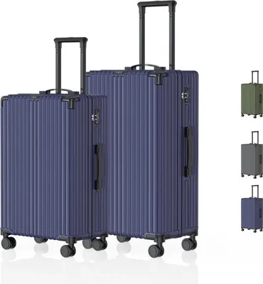 Produktbild von Voyagoux® - Reisekofferset M/L - Koffer - 2 Stück - Reisekoffer mit Rollen - Dunkelblau - TSA-Schloss