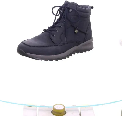 A single blue boot is shown against a white background.