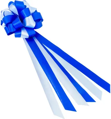 Produktbild von Oblique Unique Geschenkschleife mit Geschenkband Groß Deko Schleifen - blau weiß