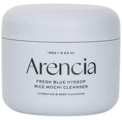 Immagine prodotto di ARENCIA - Detergente viso fresco al mochi di riso e issopo blu, pasta detergente viso da 120 g