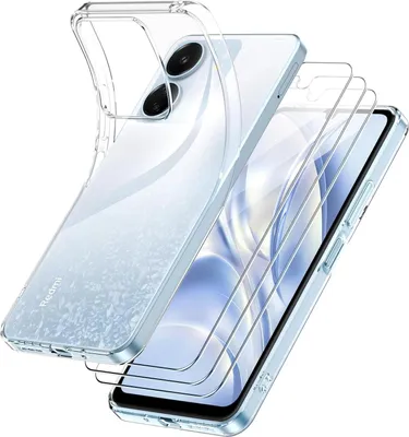 Produktbild von Hülle für XIAOMI REDMI 10 Silikon transparent + 3x gehärtetes Glas