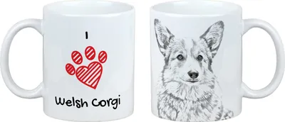 Zdjęcie produktu dla Pembroke Welsh Corgi - Kubek z motywem psa, uroczy kubek z grafiką, prezent z Waszym zdjęciem, marka Art-Dog
