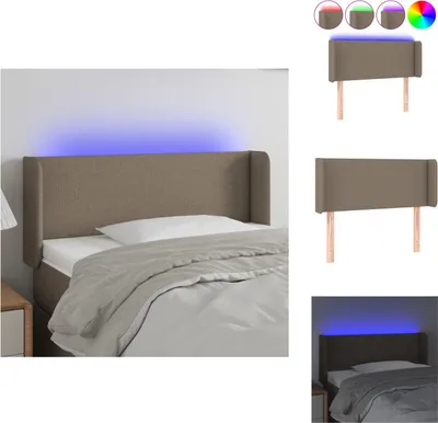 Produktbild von vidaXL LED Kopfteil Taupe 83x16x78/88 cm Stoff -  Kopf- & Fußenden