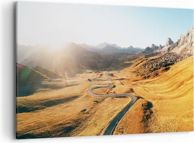 Produktbild von Bild auf Leinwand - Leinwandbild - Einteilig - Sonne Berge Weg - 120x80cm - Wand Bild - Wanddeko - Wandbilder - Leinwanddruck - Bilder - Wanddekoration - Leinwand bilder - Wandbild - AA120x80-4836