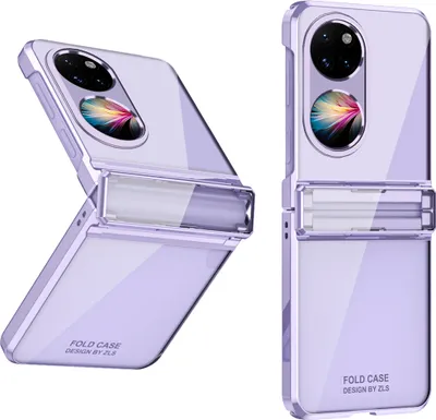 Produktbild von Hülle für Huawei P50 Pocket Ultradünne Überzug Kristall Klar Schutzhülle mit Scharnierschutz Lila